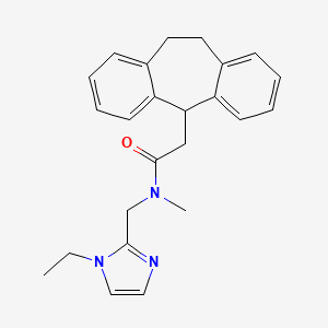 molecular formula C24H27N3O B4249647 2-(10,11-dihydro-5H-dibenzo[a,d][7]annulen-5-yl)-N-[(1-ethyl-1H-imidazol-2-yl)methyl]-N-methylacetamide 