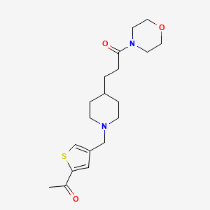 1-[4-({4-[3-(4-morpholinyl)-3-oxopropyl]-1-piperidinyl}methyl)-2-thienyl]ethanone