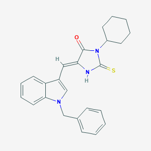 molecular formula C25H25N3OS B424969 5-[(1-benzyl-1H-indol-3-yl)methylene]-3-cyclohexyl-2-thioxo-4-imidazolidinone 