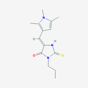 molecular formula C14H19N3OS B424970 3-propyl-2-thioxo-5-[(1,2,5-trimethyl-1H-pyrrol-3-yl)methylene]-4-imidazolidinone 