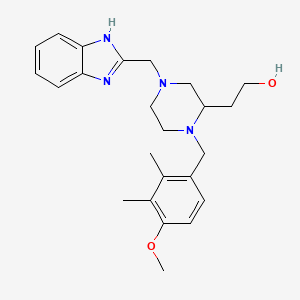 molecular formula C24H32N4O2 B4249727 2-[4-(1H-benzimidazol-2-ylmethyl)-1-(4-methoxy-2,3-dimethylbenzyl)-2-piperazinyl]ethanol 