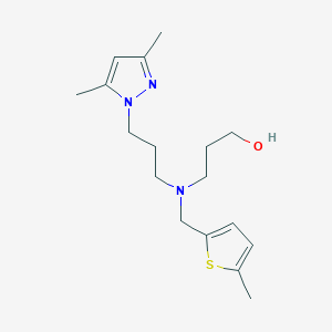 molecular formula C17H27N3OS B4249730 3-{[3-(3,5-dimethyl-1H-pyrazol-1-yl)propyl][(5-methyl-2-thienyl)methyl]amino}propan-1-ol 