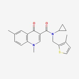 N-cyclopropyl-1,6-dimethyl-N-[(3-methyl-2-thienyl)methyl]-4-oxo-1,4-dihydroquinoline-3-carboxamide