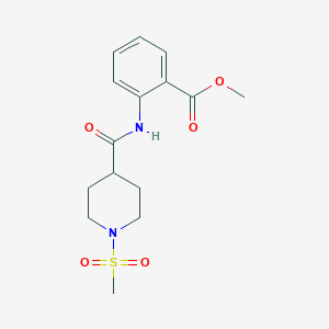 molecular formula C15H20N2O5S B424976 Methyl 2-({[1-(methylsulfonyl)-4-piperidinyl]carbonyl}amino)benzoate 