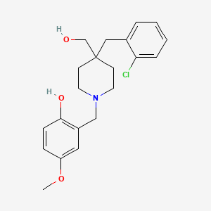 molecular formula C21H26ClNO3 B4249783 2-{[4-(2-chlorobenzyl)-4-(hydroxymethyl)-1-piperidinyl]methyl}-4-methoxyphenol 