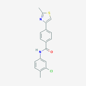 molecular formula C18H15ClN2OS B424979 N-(3-chloro-4-methylphenyl)-4-(2-methyl-1,3-thiazol-4-yl)benzamide 