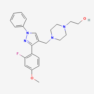 molecular formula C23H27FN4O2 B4249798 2-(4-{[3-(2-fluoro-4-methoxyphenyl)-1-phenyl-1H-pyrazol-4-yl]methyl}-1-piperazinyl)ethanol 