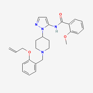 molecular formula C26H30N4O3 B4249801 N-(1-{1-[2-(allyloxy)benzyl]-4-piperidinyl}-1H-pyrazol-5-yl)-2-methoxybenzamide 