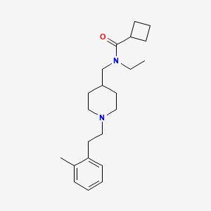 molecular formula C22H34N2O B4249839 N-ethyl-N-[[1-[2-(2-methylphenyl)ethyl]piperidin-4-yl]methyl]cyclobutanecarboxamide 