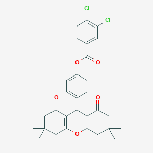 4-(3,3,6,6-tetramethyl-1,8-dioxo-2,3,4,5,6,7,8,9-octahydro-1H-xanthen-9-yl)phenyl 3,4-dichlorobenzoate