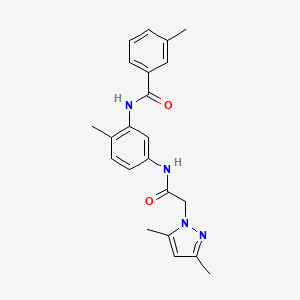 N-(5-{[(3,5-dimethyl-1H-pyrazol-1-yl)acetyl]amino}-2-methylphenyl)-3-methylbenzamide