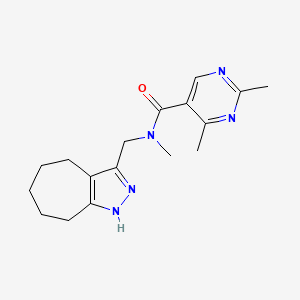 N-(1,4,5,6,7,8-hexahydrocyclohepta[c]pyrazol-3-ylmethyl)-N,2,4-trimethyl-5-pyrimidinecarboxamide