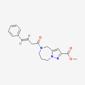 molecular formula C19H21N3O3 B4249873 methyl 5-[(3E)-4-phenylbut-3-enoyl]-5,6,7,8-tetrahydro-4H-pyrazolo[1,5-a][1,4]diazepine-2-carboxylate 