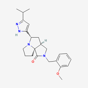 (3aS*,5S*,9aS*)-5-(5-isopropyl-1H-pyrazol-3-yl)-2-(2-methoxybenzyl)hexahydro-7H-pyrrolo[3,4-g]pyrrolizin-1(2H)-one