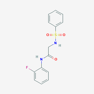 molecular formula C14H13FN2O3S B424990 N-(2-fluorophenyl)-2-[(phenylsulfonyl)amino]acetamide 