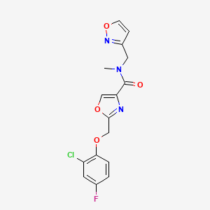 molecular formula C16H13ClFN3O4 B4249903 2-[(2-chloro-4-fluorophenoxy)methyl]-N-(3-isoxazolylmethyl)-N-methyl-1,3-oxazole-4-carboxamide 