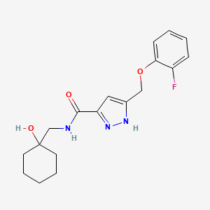 5-[(2-fluorophenoxy)methyl]-N-[(1-hydroxycyclohexyl)methyl]-1H-pyrazole-3-carboxamide