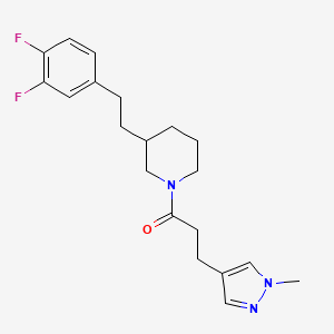 3-[2-(3,4-difluorophenyl)ethyl]-1-[3-(1-methyl-1H-pyrazol-4-yl)propanoyl]piperidine