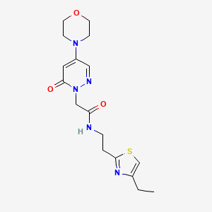 molecular formula C17H23N5O3S B4249942 N-[2-(4-ethyl-1,3-thiazol-2-yl)ethyl]-2-(4-morpholin-4-yl-6-oxopyridazin-1-yl)acetamide 