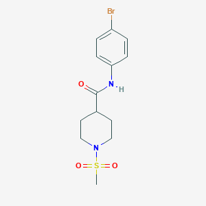 molecular formula C13H17BrN2O3S B424996 N-(4-bromophenyl)-1-(methylsulfonyl)piperidine-4-carboxamide 