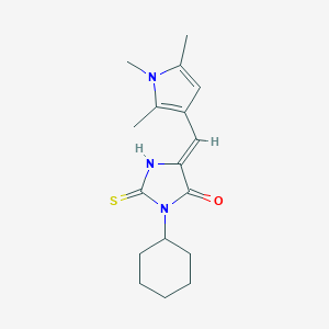 (5Z)-3-cyclohexyl-2-thioxo-5-[(1,2,5-trimethyl-1H-pyrrol-3-yl)methylidene]imidazolidin-4-one