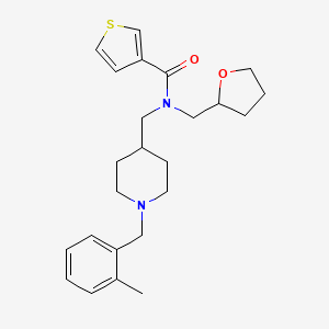 N-{[1-(2-methylbenzyl)-4-piperidinyl]methyl}-N-(tetrahydro-2-furanylmethyl)-3-thiophenecarboxamide