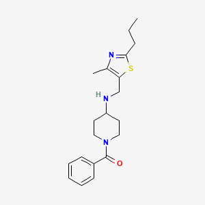 1-benzoyl-N-[(4-methyl-2-propyl-1,3-thiazol-5-yl)methyl]piperidin-4-amine