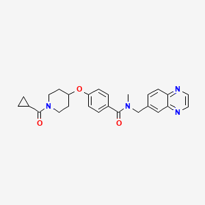 4-{[1-(cyclopropylcarbonyl)-4-piperidinyl]oxy}-N-methyl-N-(6-quinoxalinylmethyl)benzamide