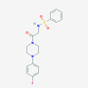 molecular formula C18H20FN3O3S B425001 N-{2-[4-(4-fluorophenyl)-1-piperazinyl]-2-oxoethyl}benzenesulfonamide 
