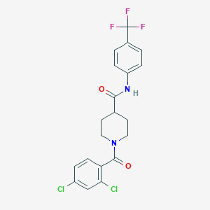 molecular formula C20H17Cl2F3N2O2 B425002 1-(2,4-dichlorobenzoyl)-N-[4-(trifluoromethyl)phenyl]-4-piperidinecarboxamide 