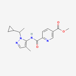 methyl 6-({[1-(1-cyclopropylethyl)-4-methyl-1H-pyrazol-5-yl]amino}carbonyl)nicotinate