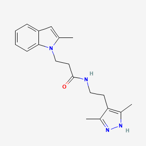 N-[2-(3,5-dimethyl-1H-pyrazol-4-yl)ethyl]-3-(2-methyl-1H-indol-1-yl)propanamide