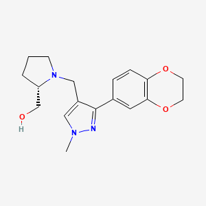 molecular formula C18H23N3O3 B4250040 [(2S)-1-[[3-(2,3-dihydro-1,4-benzodioxin-6-yl)-1-methylpyrazol-4-yl]methyl]pyrrolidin-2-yl]methanol 