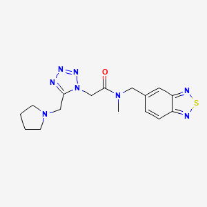 molecular formula C16H20N8OS B4250048 N-(2,1,3-benzothiadiazol-5-ylmethyl)-N-methyl-2-[5-(pyrrolidin-1-ylmethyl)tetrazol-1-yl]acetamide 