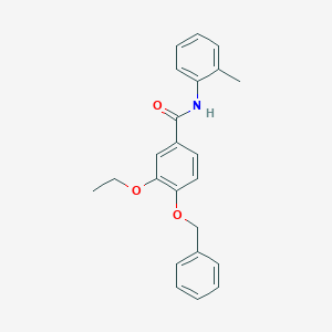 molecular formula C23H23NO3 B425005 4-(benzyloxy)-3-ethoxy-N-(2-methylphenyl)benzamide 