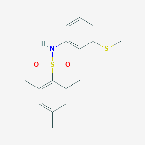 molecular formula C16H19NO2S2 B425007 2,4,6-trimethyl-N-(3-methylsulfanylphenyl)benzenesulfonamide CAS No. 664360-35-4