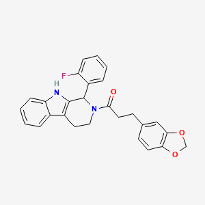 molecular formula C27H23FN2O3 B4250079 2-[3-(1,3-benzodioxol-5-yl)propanoyl]-1-(2-fluorophenyl)-2,3,4,9-tetrahydro-1H-beta-carboline 