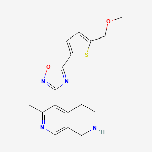 molecular formula C17H18N4O2S B4250094 5-[5-(Methoxymethyl)thiophen-2-yl]-3-(3-methyl-5,6,7,8-tetrahydro-2,7-naphthyridin-4-yl)-1,2,4-oxadiazole 