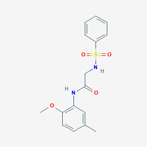 molecular formula C16H18N2O4S B425011 N-(2-methoxy-5-methylphenyl)-2-[(phenylsulfonyl)amino]acetamide 