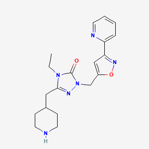 4-ethyl-5-(piperidin-4-ylmethyl)-2-[(3-pyridin-2-ylisoxazol-5-yl)methyl]-2,4-dihydro-3H-1,2,4-triazol-3-one