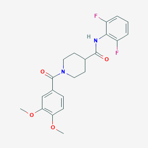 molecular formula C21H22F2N2O4 B425013 N-(2,6-difluorophenyl)-1-(3,4-dimethoxybenzoyl)-4-piperidinecarboxamide 