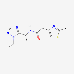 N-[1-(1-ethyl-1H-1,2,4-triazol-5-yl)ethyl]-2-(2-methyl-1,3-thiazol-4-yl)acetamide