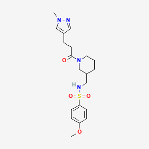 4-methoxy-N-({1-[3-(1-methyl-1H-pyrazol-4-yl)propanoyl]-3-piperidinyl}methyl)benzenesulfonamide