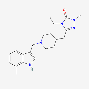 4-ethyl-2-methyl-5-({1-[(7-methyl-1H-indol-3-yl)methyl]piperidin-4-yl}methyl)-2,4-dihydro-3H-1,2,4-triazol-3-one