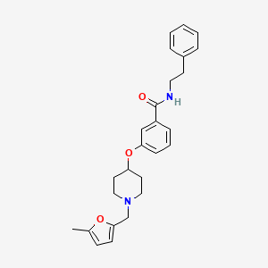 3-({1-[(5-methyl-2-furyl)methyl]-4-piperidinyl}oxy)-N-(2-phenylethyl)benzamide