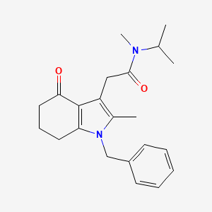 molecular formula C22H28N2O2 B4250165 2-(1-benzyl-2-methyl-4-oxo-4,5,6,7-tetrahydro-1H-indol-3-yl)-N-isopropyl-N-methylacetamide 