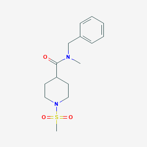 molecular formula C15H22N2O3S B425025 N-benzyl-N-methyl-1-(methylsulfonyl)-4-piperidinecarboxamide 