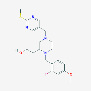 molecular formula C20H27FN4O2S B4250258 2-(1-(2-fluoro-4-methoxybenzyl)-4-{[2-(methylthio)-5-pyrimidinyl]methyl}-2-piperazinyl)ethanol 