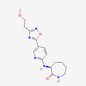 (3S)-3-({5-[3-(2-methoxyethyl)-1,2,4-oxadiazol-5-yl]-2-pyridinyl}amino)-2-azepanone