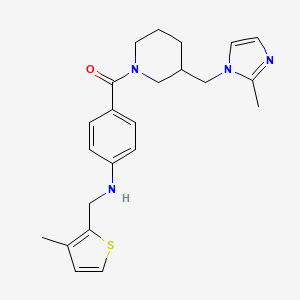 molecular formula C23H28N4OS B4250274 4-({3-[(2-methyl-1H-imidazol-1-yl)methyl]piperidin-1-yl}carbonyl)-N-[(3-methyl-2-thienyl)methyl]aniline 